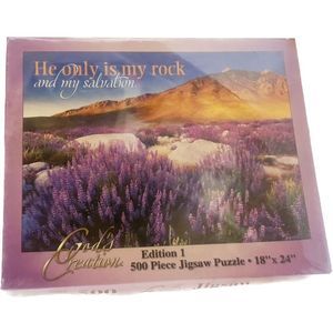 God's Creation He Only is My Rock Puzzle 500 piece 18” x 24” New